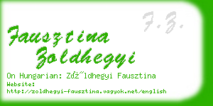 fausztina zoldhegyi business card